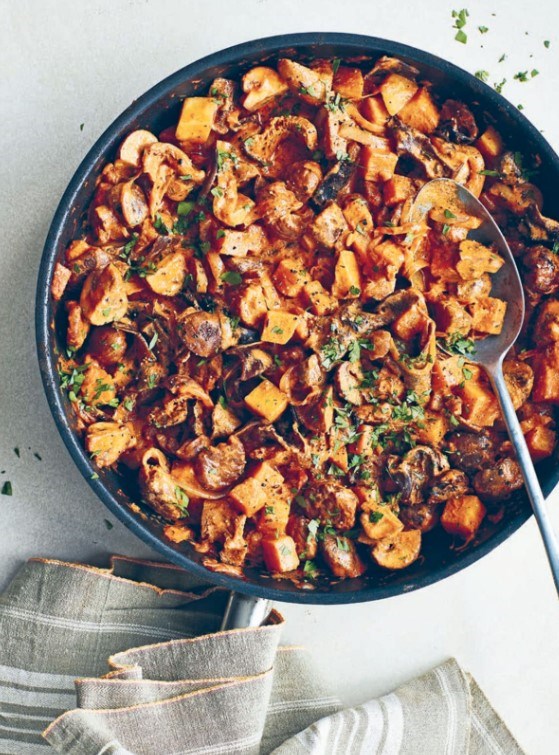 Mushroom, celeriac & chestnut Stroganoff