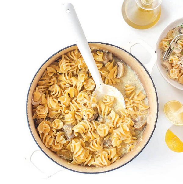 Mushroom, cream and lemon pasta