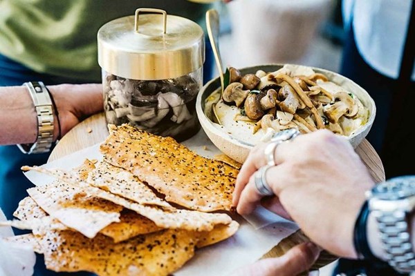 Mushroom dip with pickled mushrooms