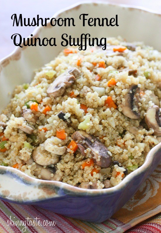 Mushroom fennel quinoa stuffing