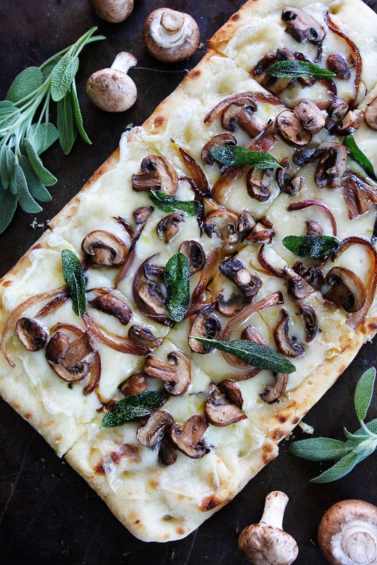 Mushroom Fontina flatbread with crispy sage