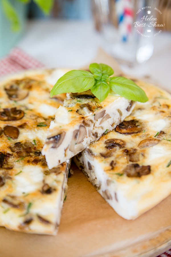 Mushroom frittata with goat cheese