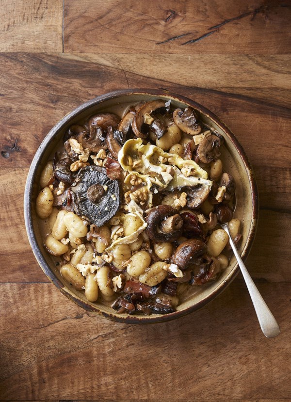 Mushroom gnocchi with Brie