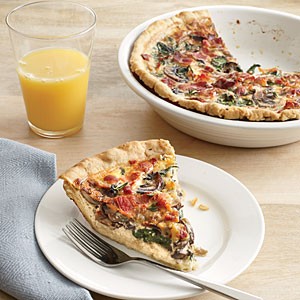 Mushroom, Gruyère, and spinach quiche