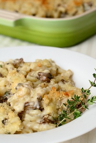 Mushroom herb mac and cheese