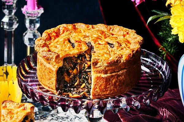 Mushroom, lentil, and chestnut mince pie
