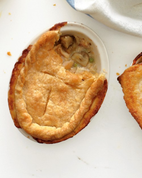Mushroom-marjoram chicken potpie