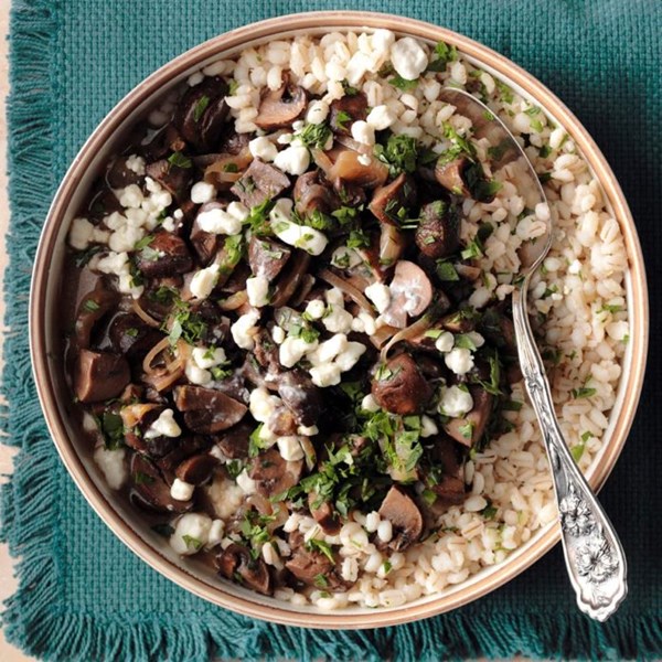 Mushroom Marsala with barley