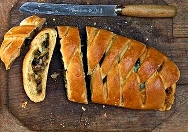 Mushroom mozzarella braid loaf