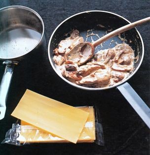 Mushroom open ravioli