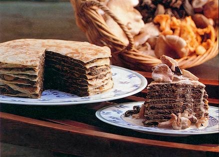 Mushroom pancake gâteau
