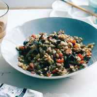 Mushroom pearl barley risotto