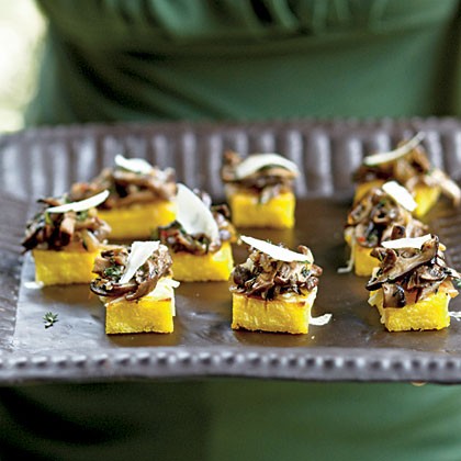 Mushroom polenta canapés