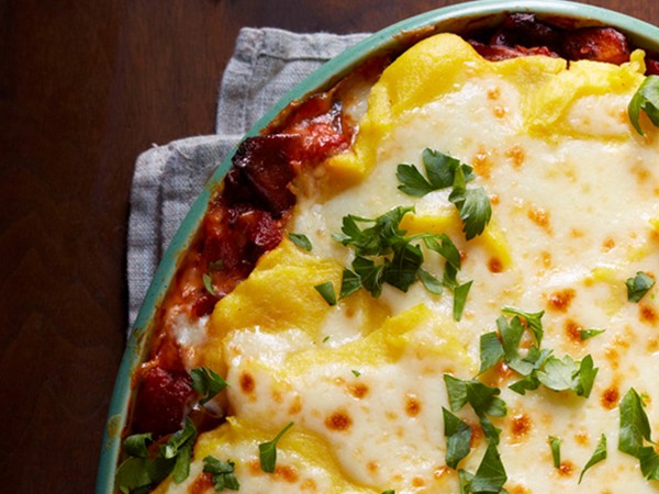 Mushroom-polenta lasagna