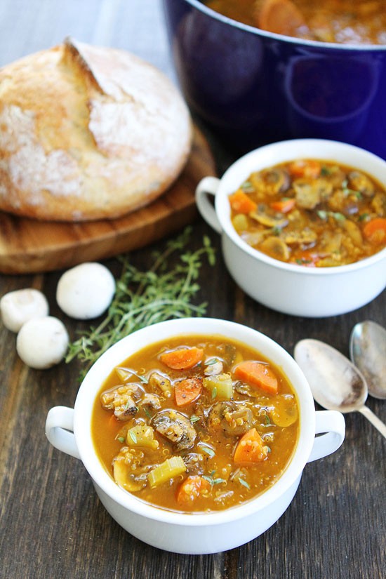 Mushroom quinoa soup