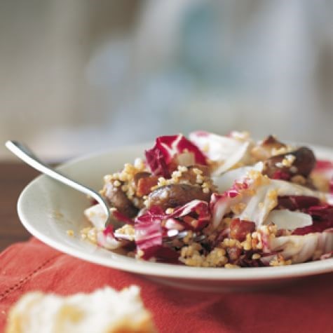 Mushroom, radicchio & bulgur salad