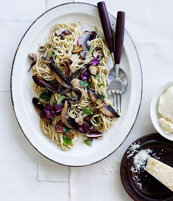Mushroom, radicchio and ricotta tagliarini