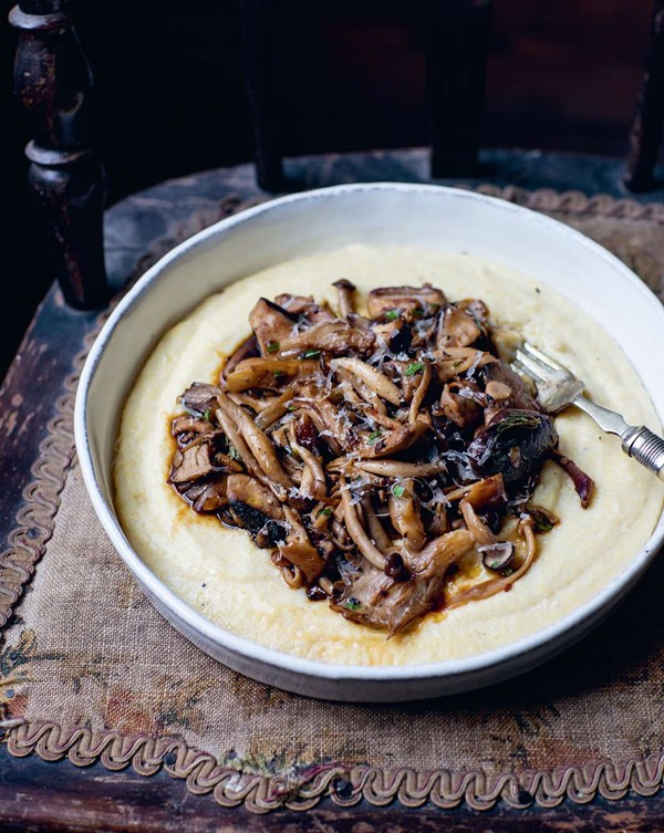 Mushroom ragu with truffled polenta