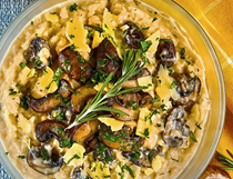 Mushroom risotto in the microwave