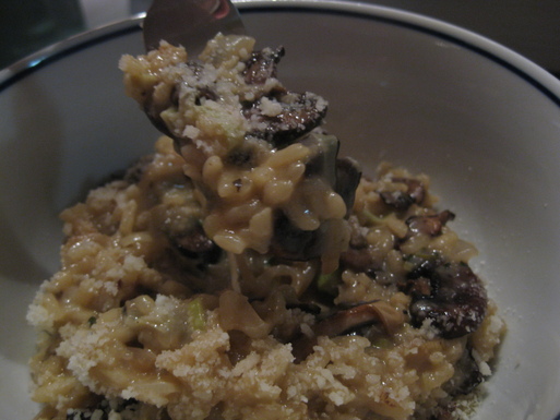 Mushroom risotto with creamy leeks