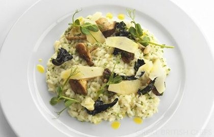 Mushroom risotto with Parmesan and truffle oil