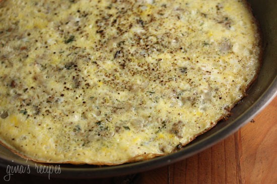 Mushroom-shallot frittata