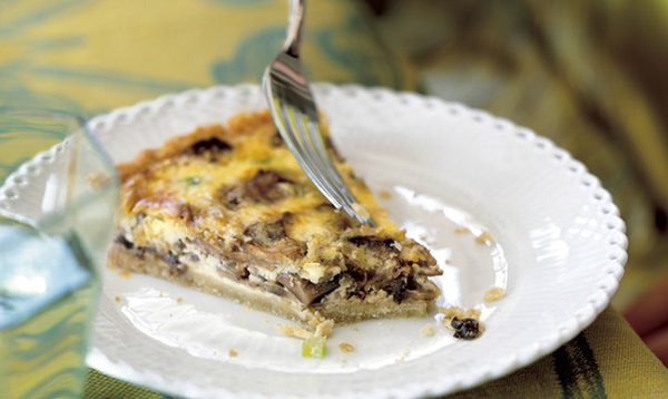 Mushroom-shallot quiche