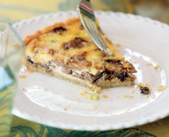Mushroom-shallot quiche
