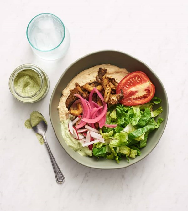 Mushroom shawarma bowls