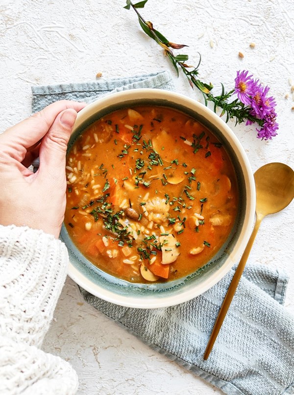 Mushroom soup with paprika
