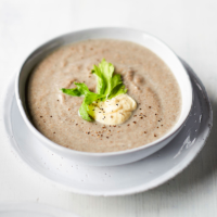 Mushroom soup with Parmesan cream