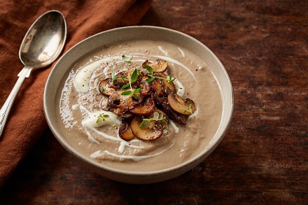 Mushroom soup with sherry and thyme