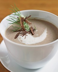 Mushroom soup with toasted bread