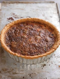 Mushroom, spinach & Parmesan quiche