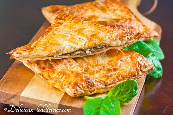Mushroom, spinach and feta pie