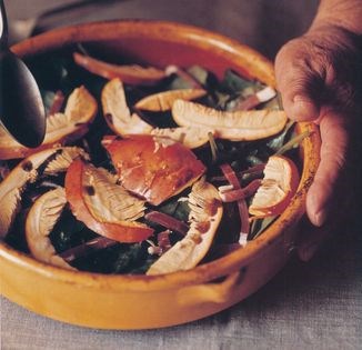 Mushroom, spinach and Parma ham salad (Insalata di funghi, spinaci e prosciutto)