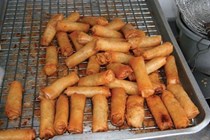 Mushroom spring rolls with galangal emulsion