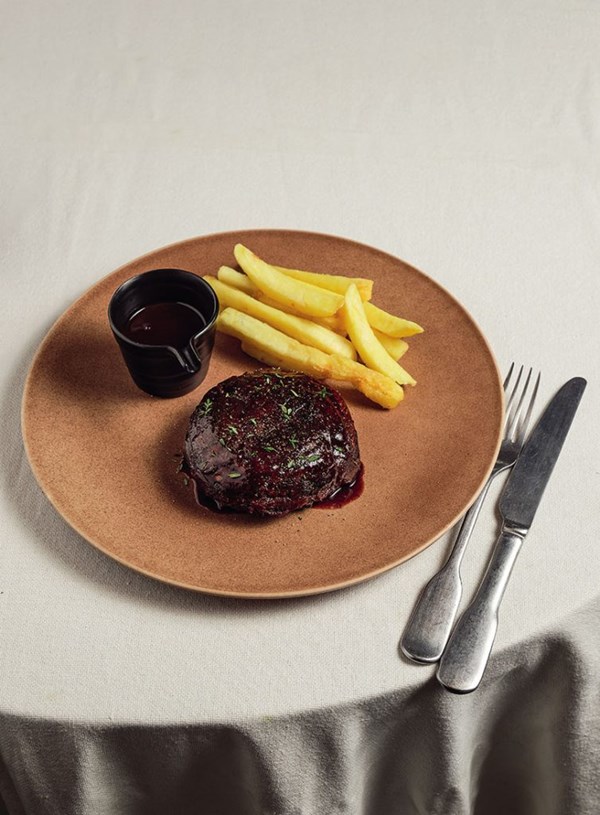 Mushroom steak Bordelaise