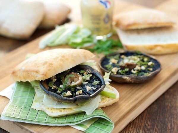 Mushroom steak sandwich
