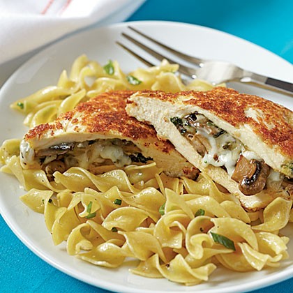 Mushroom-stuffed chicken