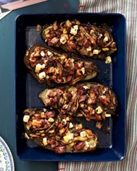 Mushroom-stuffed eggplant