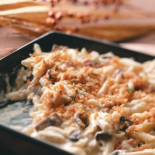 Mushroom-Swiss mac & cheese