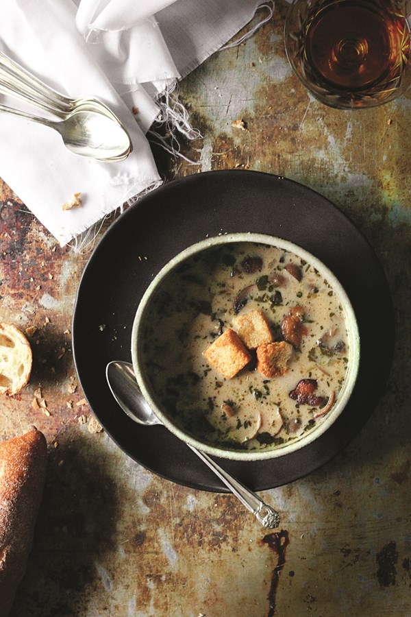 Mushroom thyme sherry soup