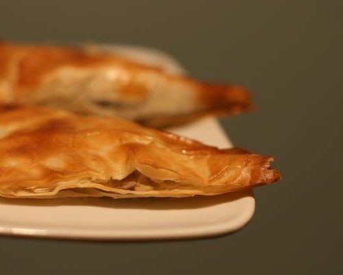 Mushroom triangles with truffle oil