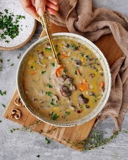 Mushroom veggie soup