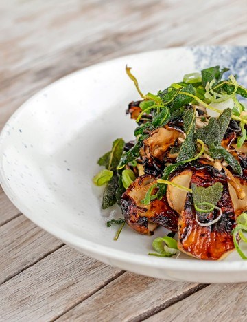 Mushrooms and shiso salad