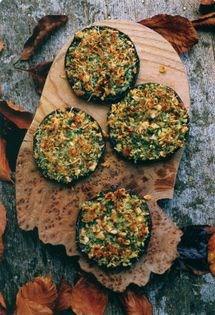 Mushrooms baked with hazelnuts & pecorino