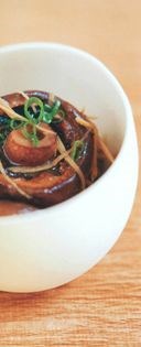 Mushrooms braised with sake and ginger