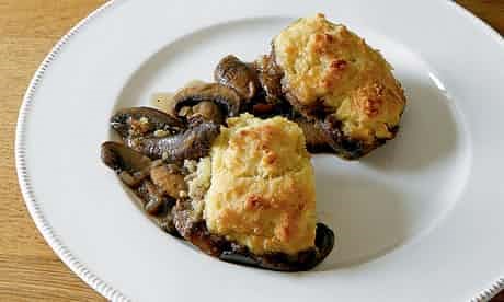 Mushrooms, scone, soured cream