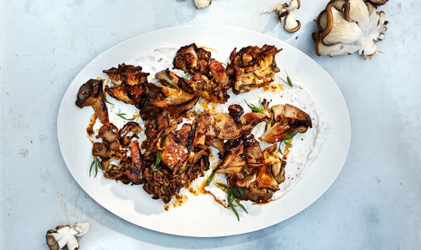 Mushrooms with Bearnaise yogurt